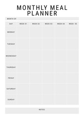 Monthly Meal Planner