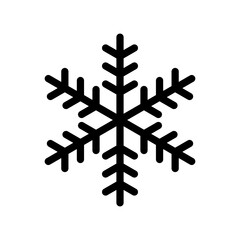 Snowflake outline icon isolated on white background. Decorative element for Christmas and New Year design. Vector graphics