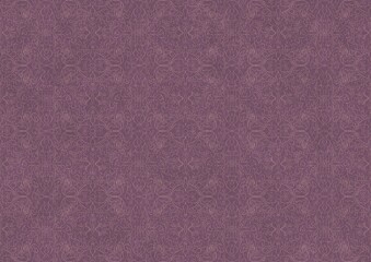 Hand-drawn abstract seamless ornament. Pale pink on a purple background. Paper texture. Digital artwork, A4. (pattern: p07-1c)