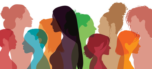Women social network community that enables communication and friendship between women of diverse cultures. Multiethnic women group that shares ideas and information.