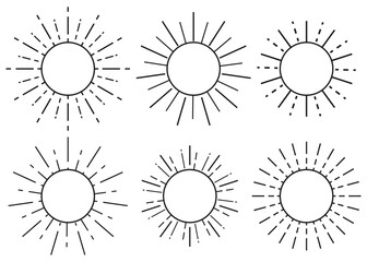 Fototapeta premium Sun icons. Shine sun ray set. Vector illustration.