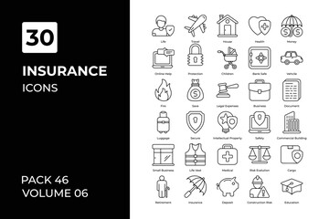 Insurance icons collection.