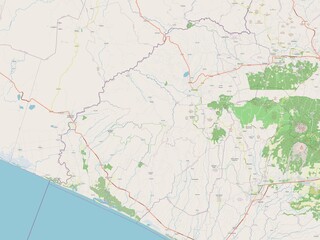 Fototapeta premium Ahuachapan, El Salvador. OSM. No legend