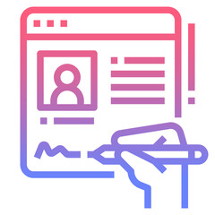 register line gradient icon