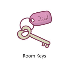 Room Keys Vector Filled outline Icon Design illustration. Travel Symbol on White background EPS 10 File