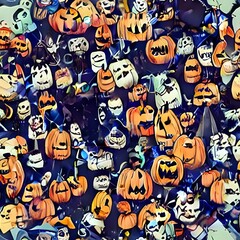 halloween seamless pattern