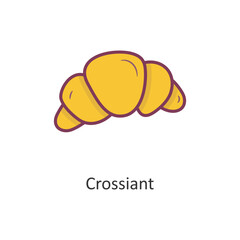 Crossiant Vector Filled outline Icon Design illustration. Travel Symbol on White background EPS 10 File