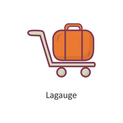 Luggage  Vector Filled outline Icon Design illustration. Travel Symbol on White background EPS 10 File