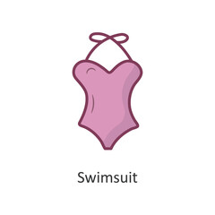 Swimsuit Vector Filled outline Icon Design illustration. Travel Symbol on White background EPS 10 File