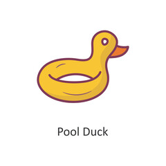 Pool Duck Vector Filled outline Icon Design illustration. Travel Symbol on White background EPS 10 File