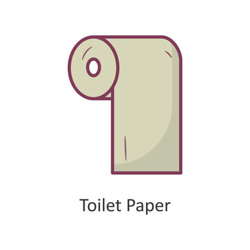 Toilet Paper Vector Filled outline Icon Design illustration. Travel Symbol on White background EPS 10 File