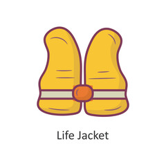 Life Jacket Vector Filled outline Icon Design illustration. Travel Symbol on White background EPS 10 File