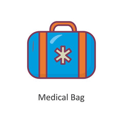 Obraz premium Medical Bag Vector Filled outline Icon Design illustration. Travel Symbol on White background EPS 10 File