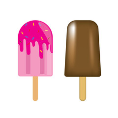 Chocolate bar ice cream, cartoon ice cream vector.