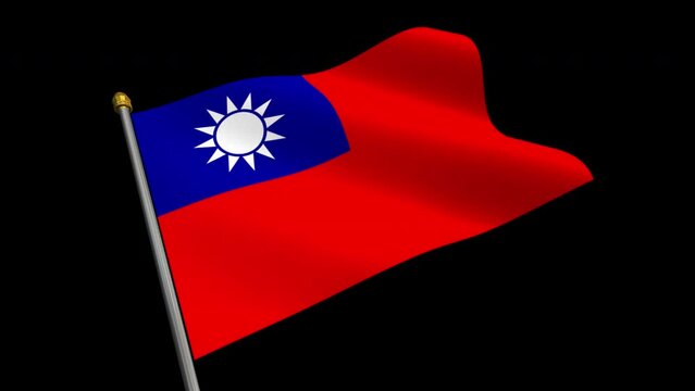 [Loop video] [Transparent background] Animated video of the republic of china flag