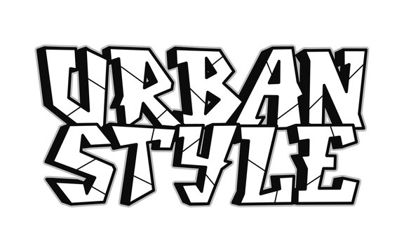 Urban style word graffiti style letters.Vector hand drawn doodle cartoon logo illustration. Funny cool urban style letters, fashion, graffiti style print for t-shirt, poster concept