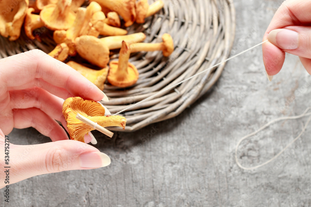 Canvas Prints how to dry mushrooms, step by step, tutorial.