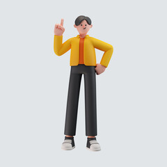 male cartoon character 3d illustration