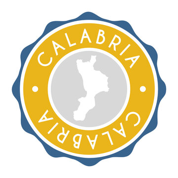 Calabria, Italy Badge Map Vector Seal Vector Sign. National Symbol Country Stamp Design Icon Label. 
