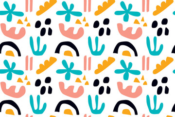 seamless repeating pattern with abstract shapes