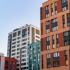 EU Modern european complex of apartment buildings. And outdoor facilities. Mixed media.