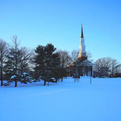View of a chappel on a University College campus in the state of Maryland (college Park, shot from route 1)