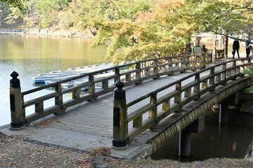 奈良浮御堂近くの橋の欄干