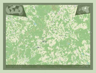 Jarva, Estonia. OSM. Labelled points of cities