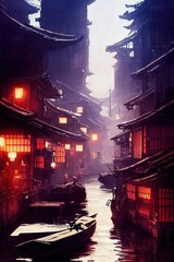 Obraz premium Ancient Japanese Village