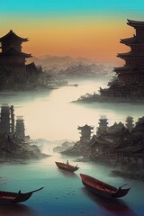 Obraz premium Ancient Japanese Village