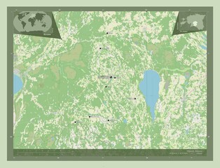 Viljandi, Estonia. OSM. Labelled points of cities