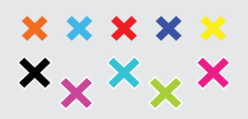 Fototapeta na wymiar Cross Sign Colorful Vector Icon Design Vector Eps8