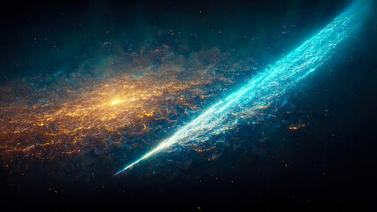 Obraz premium space fantasy landscape with stars and nebulae in deep space universe