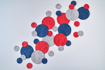 Navy Grey & Red paper dots