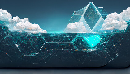 web 3 abstract background technology , wallet, blackchain, nft, concept technology metaverse, Endpoint