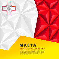 Polygonal flag of Malta. Vector illustration. Abstract background in the form of colorful white and red stripes