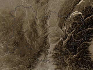 Auvergne-Rhone-Alpes, France. Sepia. No legend