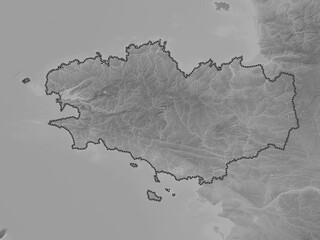 Bretagne, France. Grayscale. No legend