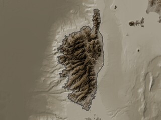 Corse, France. Sepia. No legend