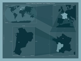 Nouvelle-Aquitaine, France. Described location diagram