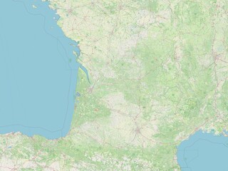 Nouvelle-Aquitaine, France. OSM. No legend
