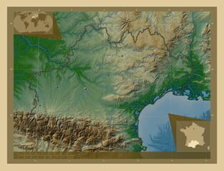 Occitanie, France. Physical. Major cities