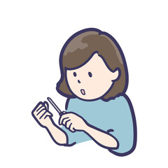 ネイルケアをする女性のイラスト