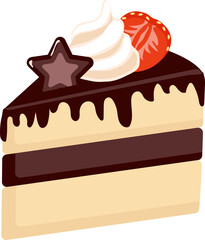 chocolate cheese cake strawberry cream star biscuit