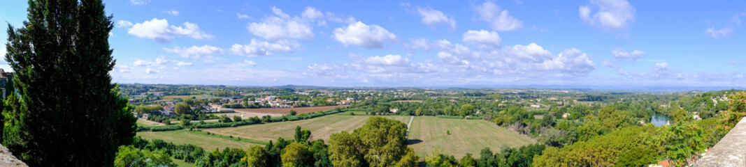 Fototapeta na wymiar Beautiful landscape of Béziers from a view pointview, Hérault, Occitanie, South France.