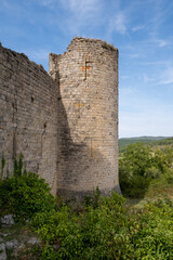 Fototapeta na wymiar Medieval Puivert castle, Aude, Occitanie, South France.