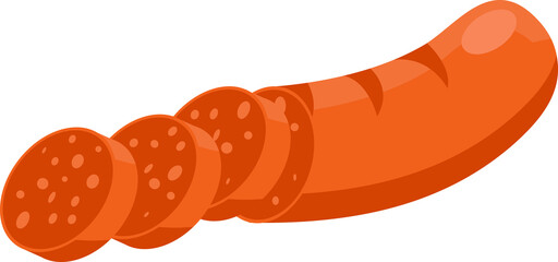cartoon illustration sausage