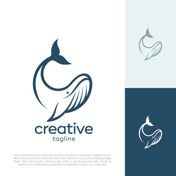 Creative whale logo symbol vector illustration