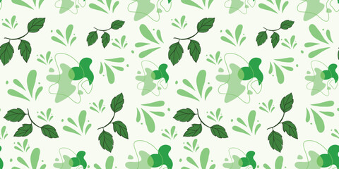 green leaves seamless pattern design and digital paper, leaves seamless background and wallpaper, wrapping design