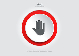 3d no sign, ban, forbidden, danger, stop symbol do not enter icon sign emblem push button, red circle with oblique line isolated mark for UI UX website mobile app.